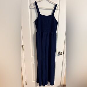 Navy Blue Women's Smocked jumpsuit